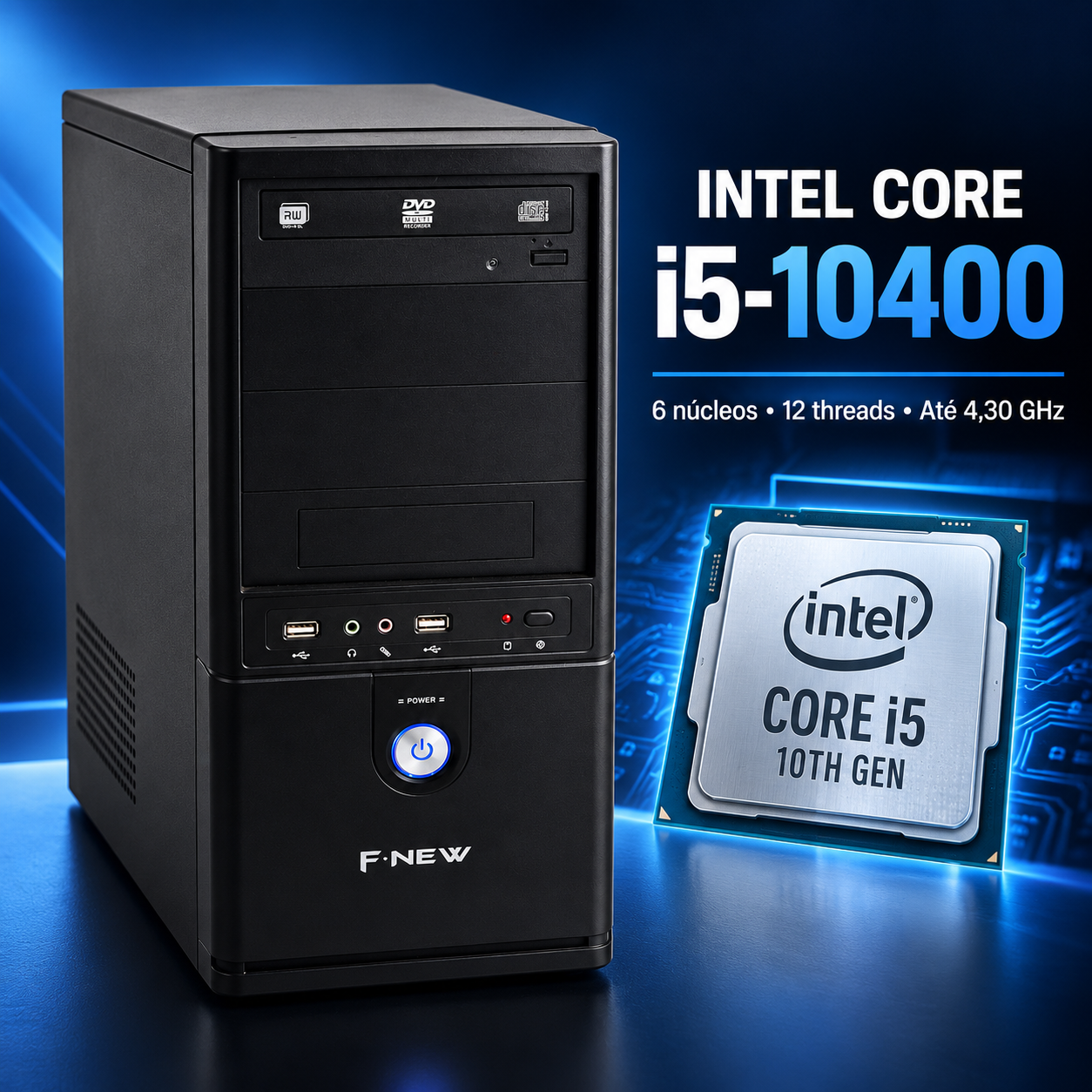 Computador Intel Core i5-10400, 16GB DDR4, SSD 480GB